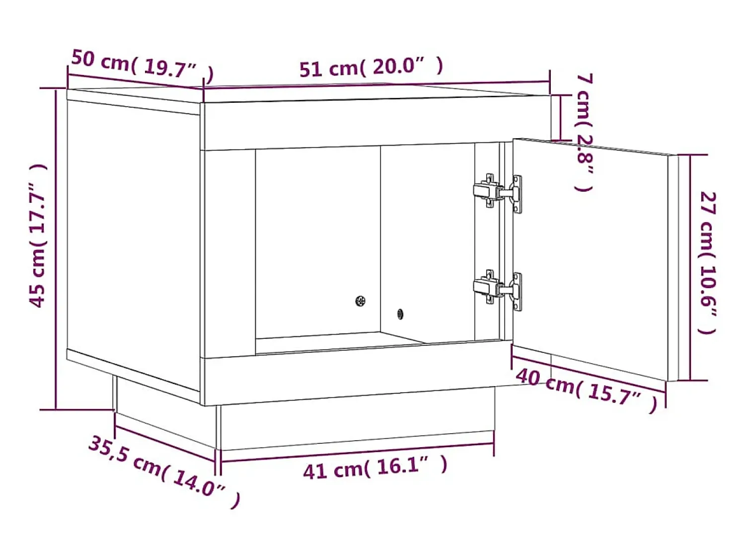 Mesa De Centro*vidaxl Mesa de centro 51x50x45 cm derivados de madeira sonoma Cinzento