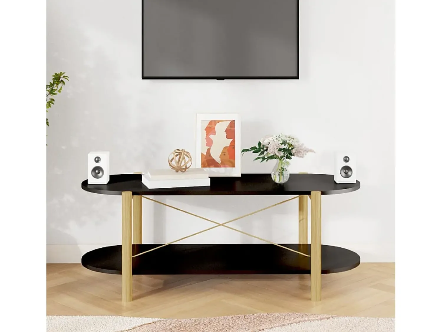 Hot Mesa de centro 110x48x40 cm derivados de madeira PT925255 Preto