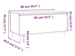 Mesa De Centro*vidaxl Mesa de centro 90x44,5x45 cm derivados de madeira Branco