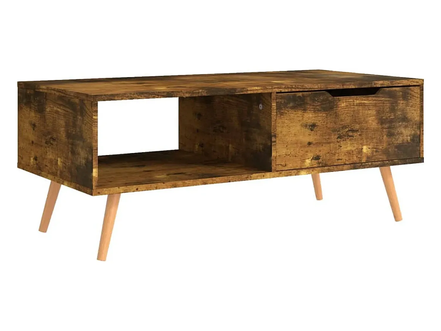 Mesa De Centro|vidaxl Mesa de centro 100x49,5x43 cm derivados madeira carvalho fumado Natural claro
