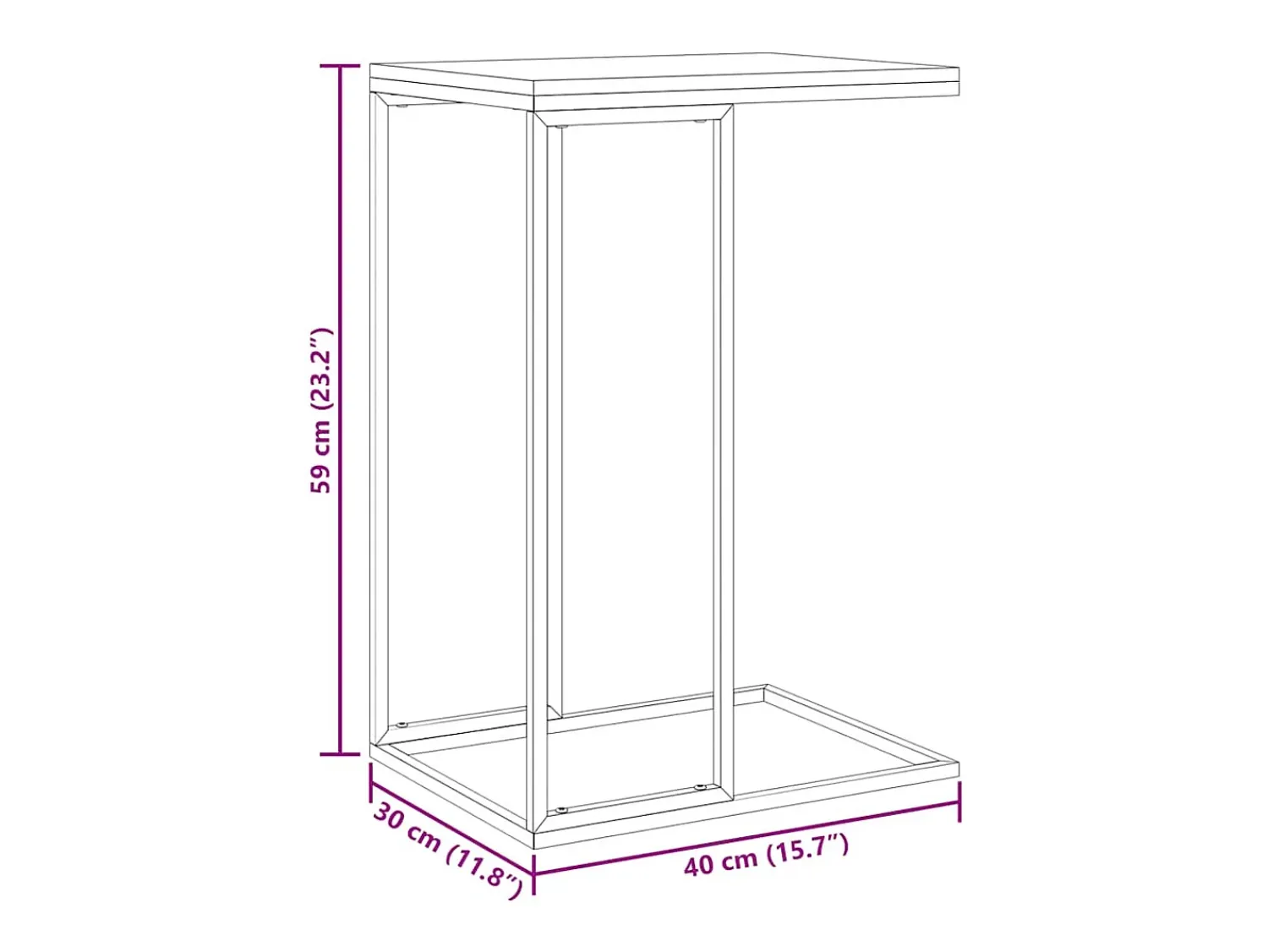 Hot vidaxl Mesa de centro 40x30x59 cm derivados de madeira Branco