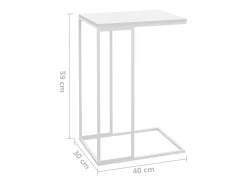 Hot vidaxl Mesa de centro 40x30x59 cm derivados de madeira Branco