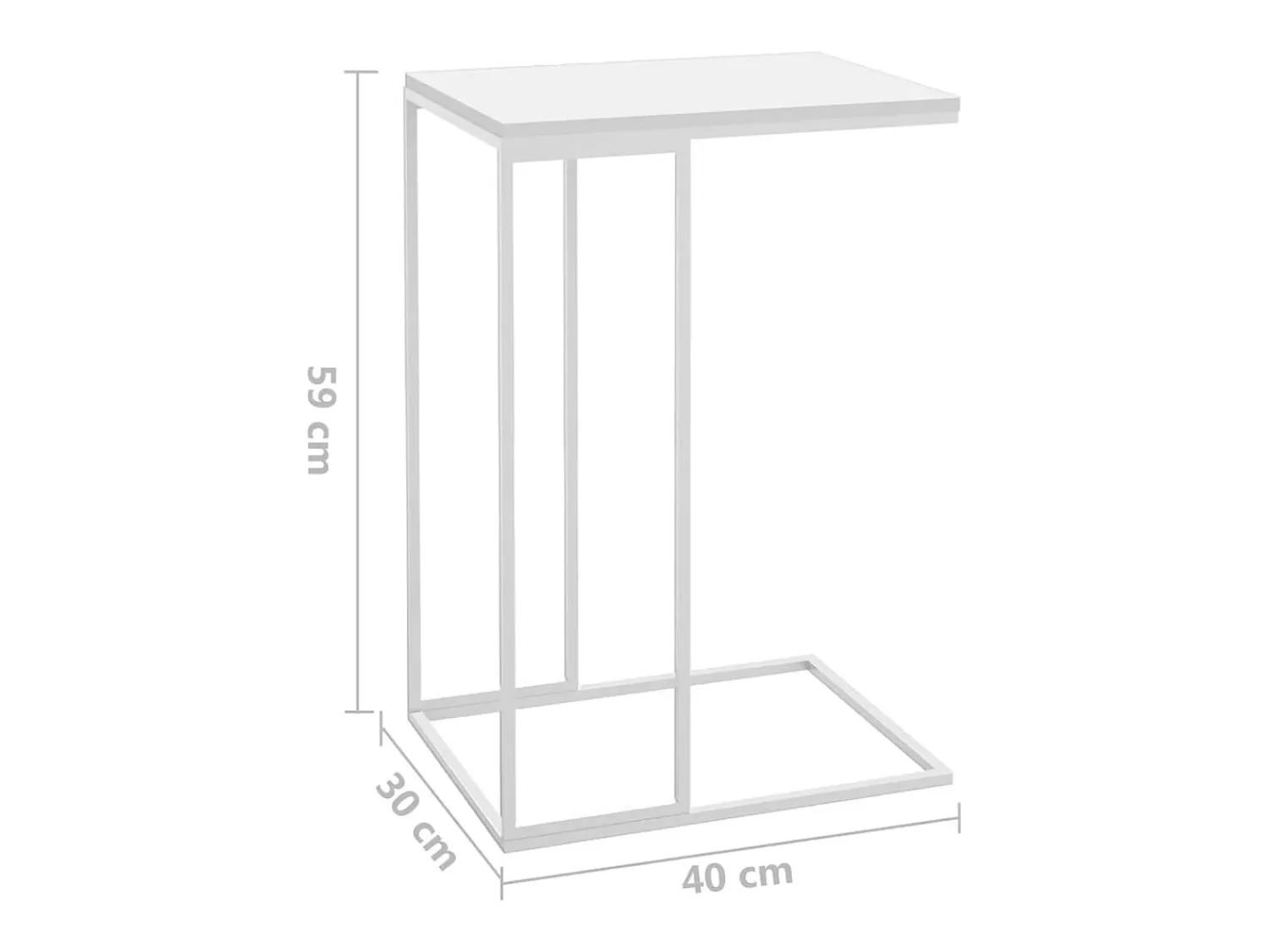 Hot vidaxl Mesa de centro 40x30x59 cm derivados de madeira Branco