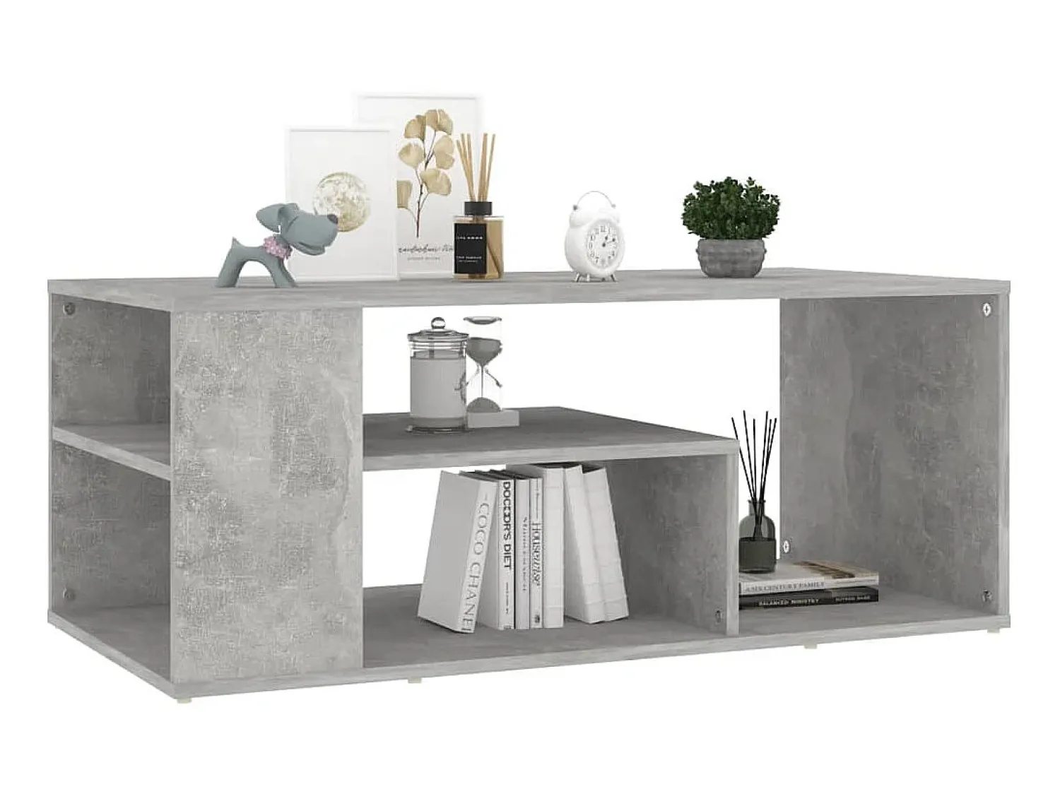 Mesa De Centro* Mesa de centro 100x50x40 cm derivados madeira cimento PT768048 Cinzento