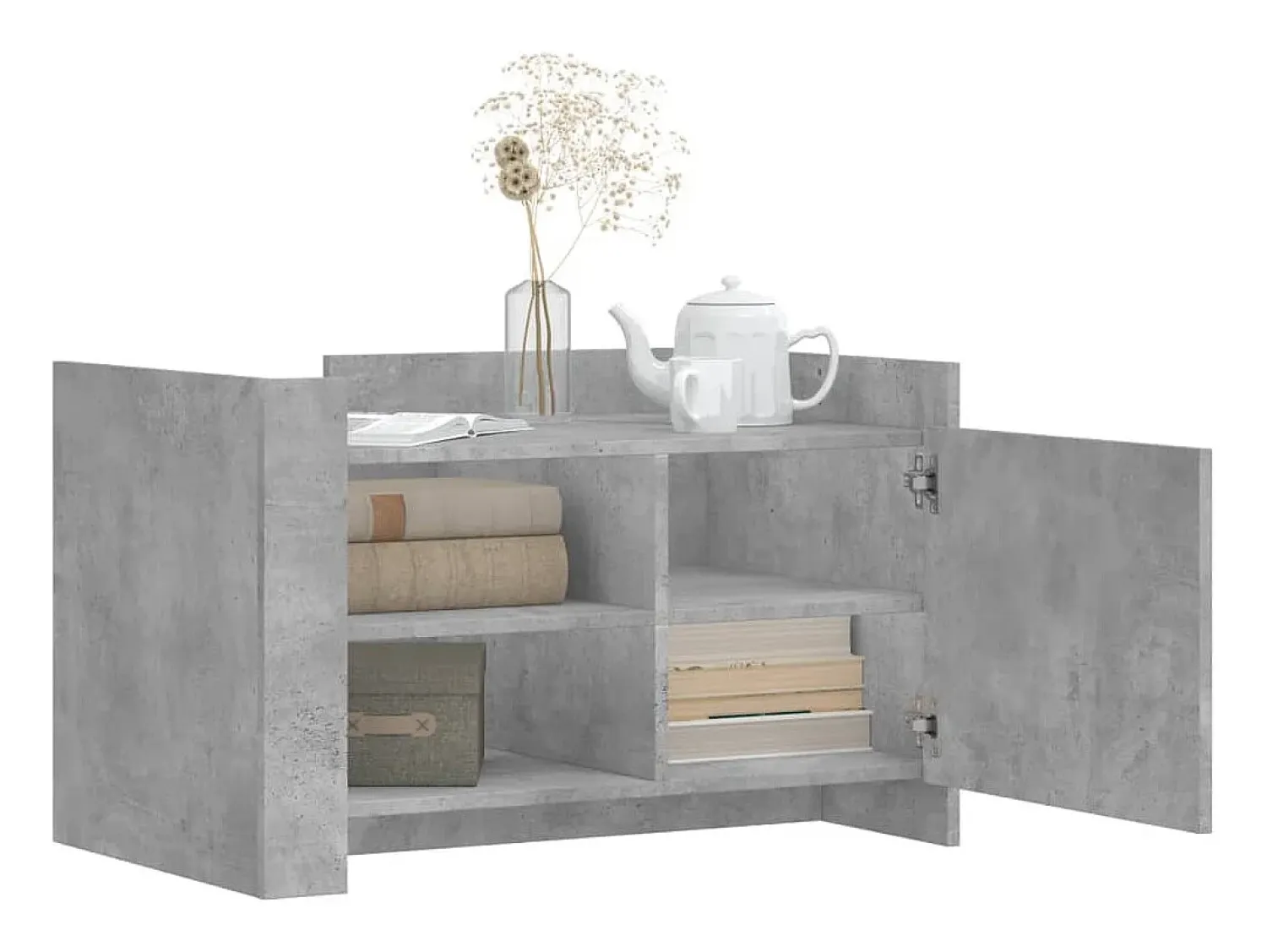 Mesa de centro 80x50x50 cm derivados de madeira cinza cimento PT877214 Cinzento claro