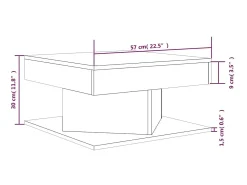 Mesa De Centro| Mesa de centro 57x57x30 cm derivados de madeira sonoma PT918513 Cinzento