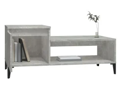 Mesa De Centro| Mesa de centro 100x50x45 cm derivados madeira cimento PT576902 Cinzento