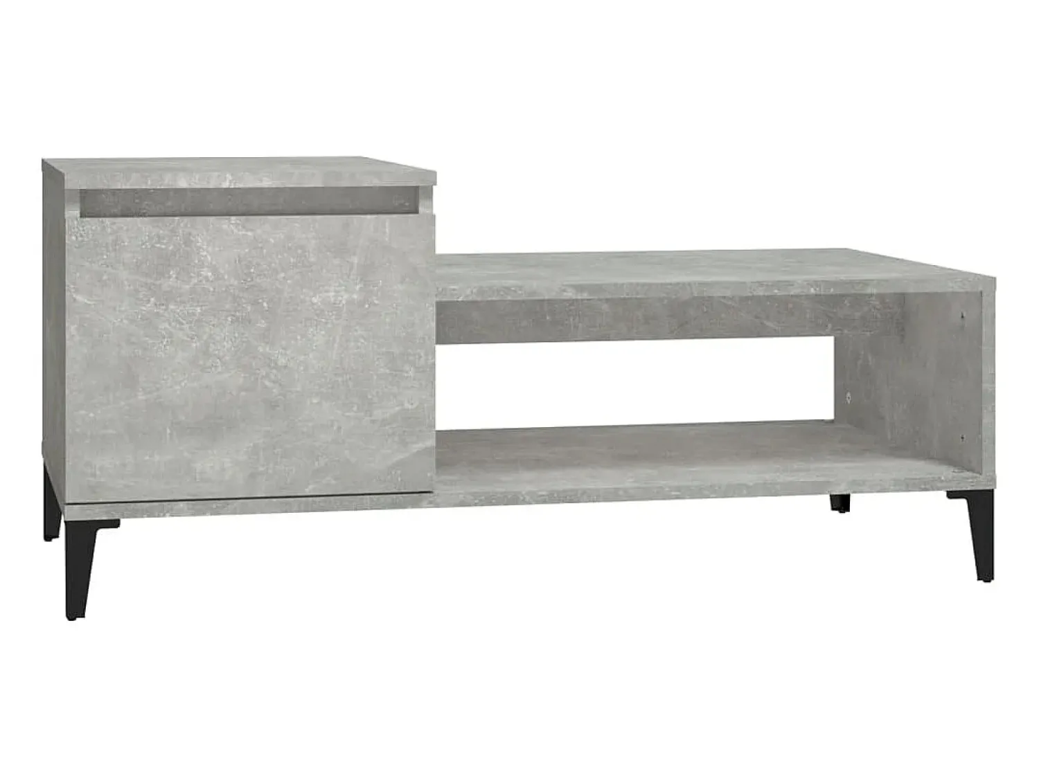Mesa De Centro| Mesa de centro 100x50x45 cm derivados madeira cimento PT576902 Cinzento