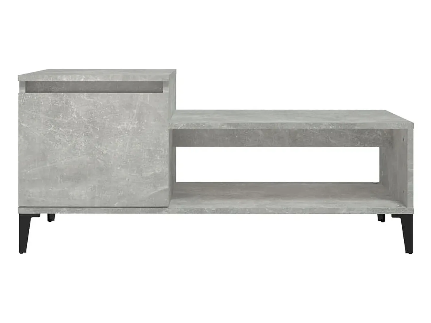 Mesa De Centro| Mesa de centro 100x50x45 cm derivados madeira cimento PT576902 Cinzento
