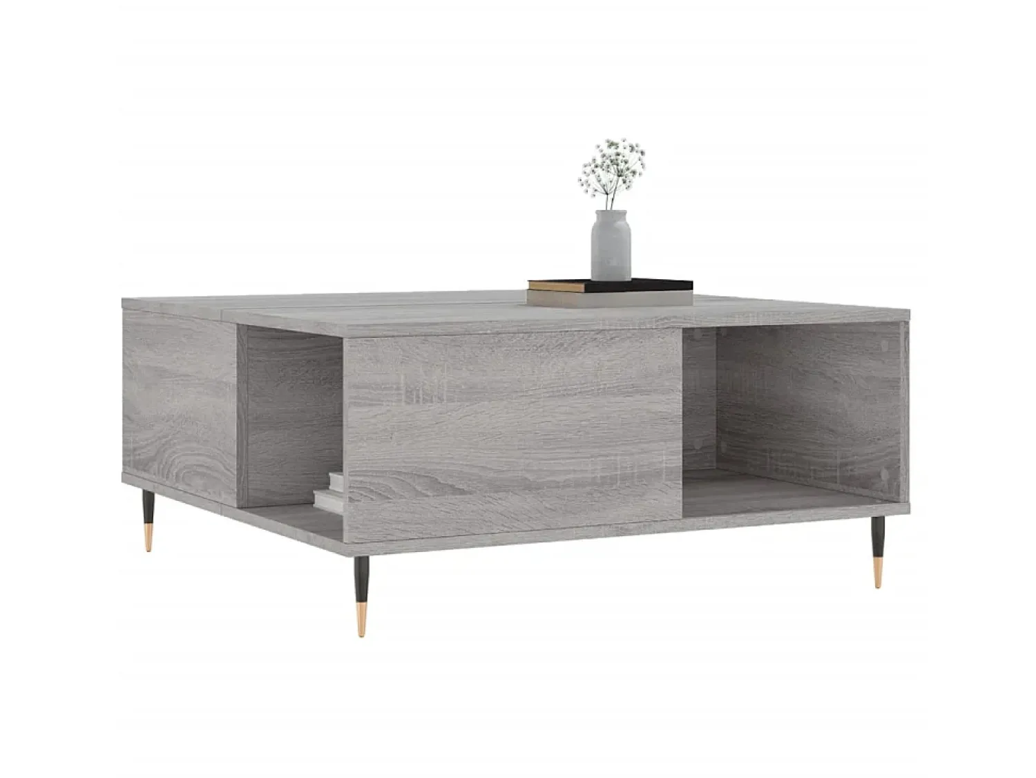 Mesa De Centro* Mesa de centro 80x80x36,5 cm derivados madeira sonoma PT512599 Cinzento