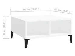 Online vidaxl Mesa de centro 60x60x30 cm derivados de madeira Branco