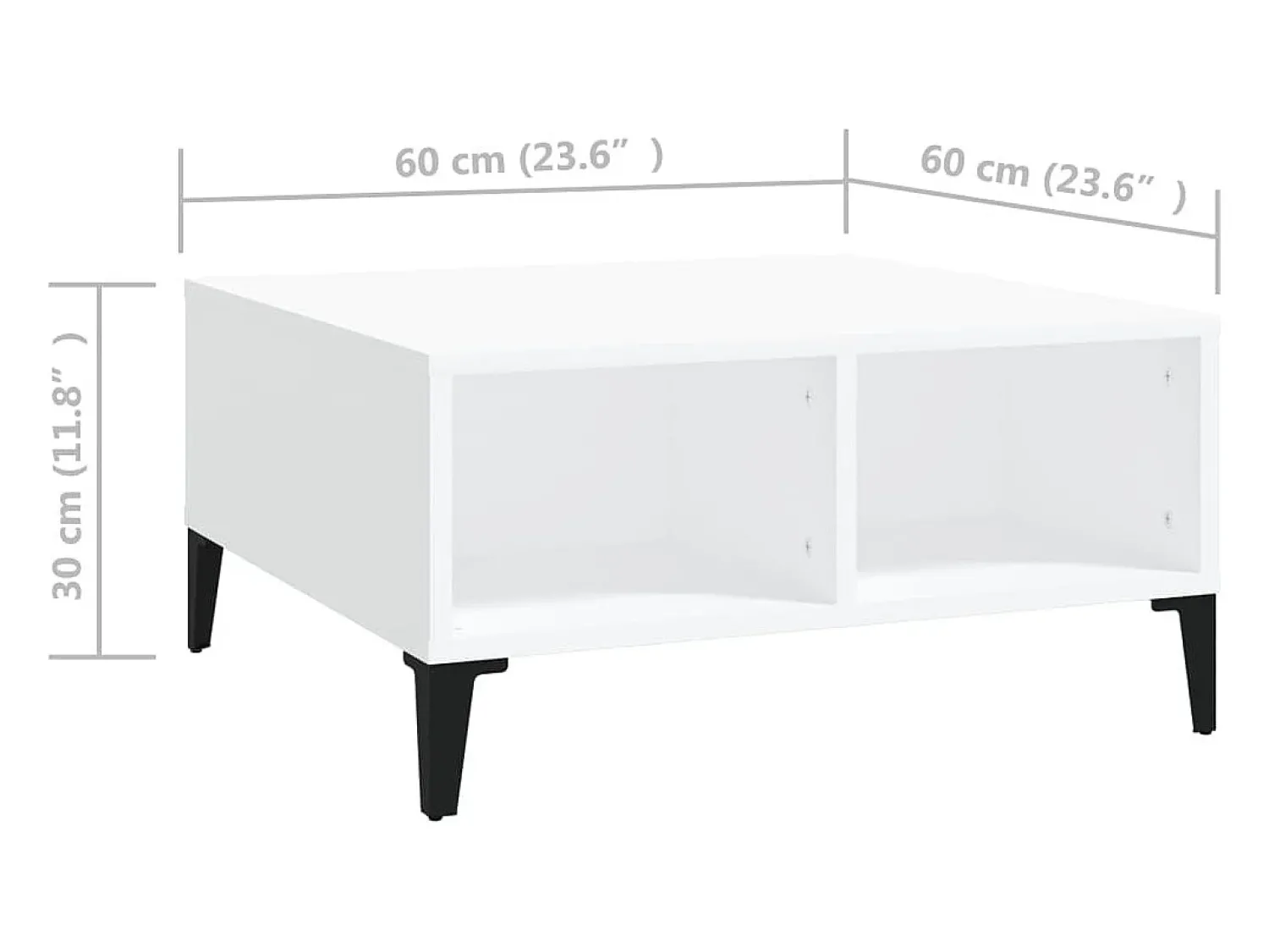 Online vidaxl Mesa de centro 60x60x30 cm derivados de madeira Branco