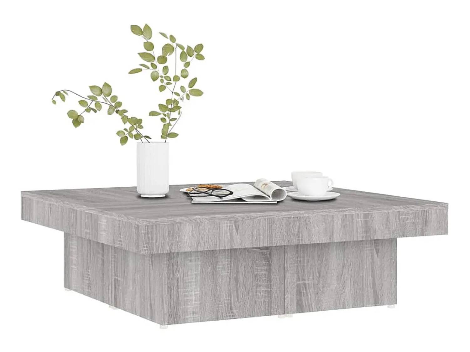 Mesa de centro 90x90x28 cm derivados madeira sonoma PT358570^ Mesa De Centro