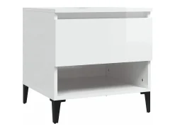 Mesa De Centro| Mesa de centro 50x46x50 cm derivados de madeira brilhante PT936179 Branco