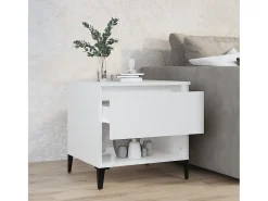 Mesa De Centro| Mesa de centro 50x46x50 cm derivados de madeira brilhante PT936179 Branco