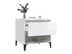 Mesa De Centro| Mesa de centro 50x46x50 cm derivados de madeira brilhante PT936179 Branco