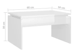 Mesa De Centro|vidaxl Mesa de centro 68x50x38 cm derivados madeira brilhante Branco