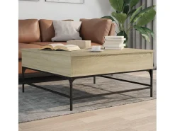 Mesa de centro 95x95x45 cm deriv. madeira/metal carvalho sonoma PT999913^ Mesa De Centro