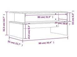 vidaxl Mesa de centro 90x55x42,5 cm derivados de madeira cinza cimento^ Mesa De Centro