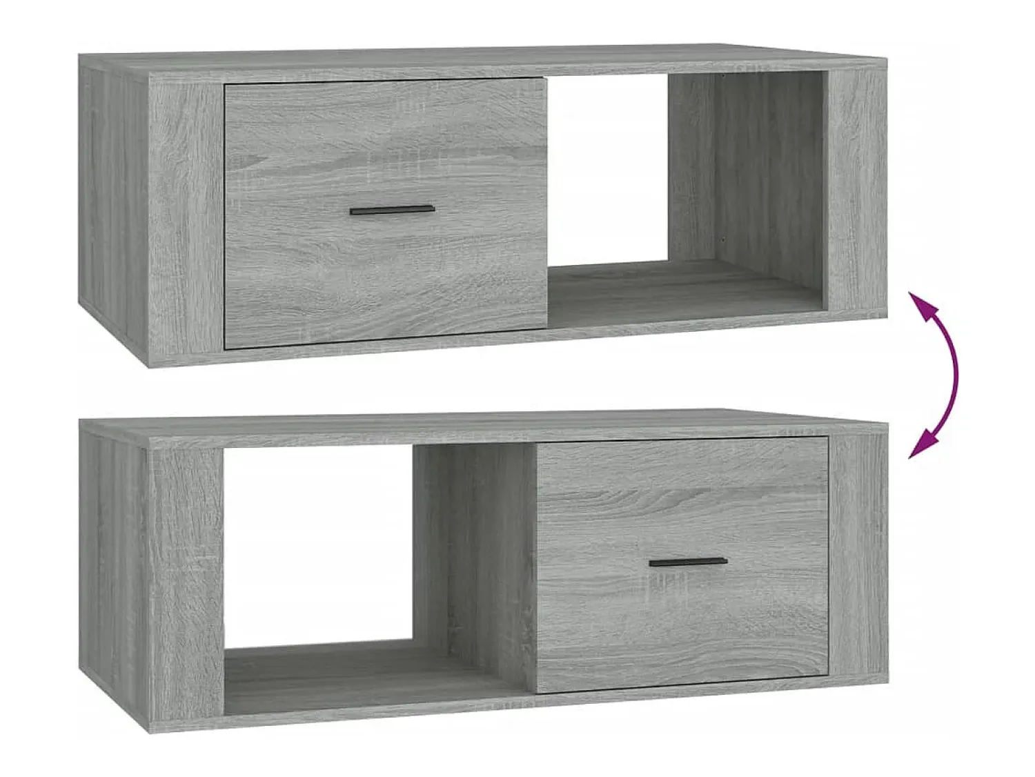 vidaxl Mesa de centro 100x50,5x35 cm derivados de madeira cinza sonoma^ Mesa De Centro
