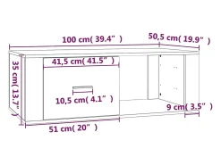 vidaxl Mesa de centro 100x50,5x35 cm derivados de madeira cinza sonoma^ Mesa De Centro