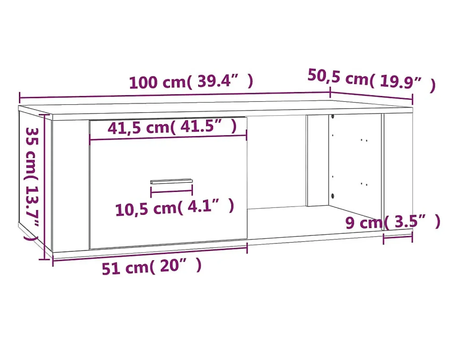 vidaxl Mesa de centro 100x50,5x35 cm derivados de madeira cinza sonoma^ Mesa De Centro