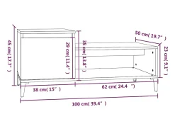 Best vidaxl Mesa de centro 100x50x45 cm derivados de madeira Preto