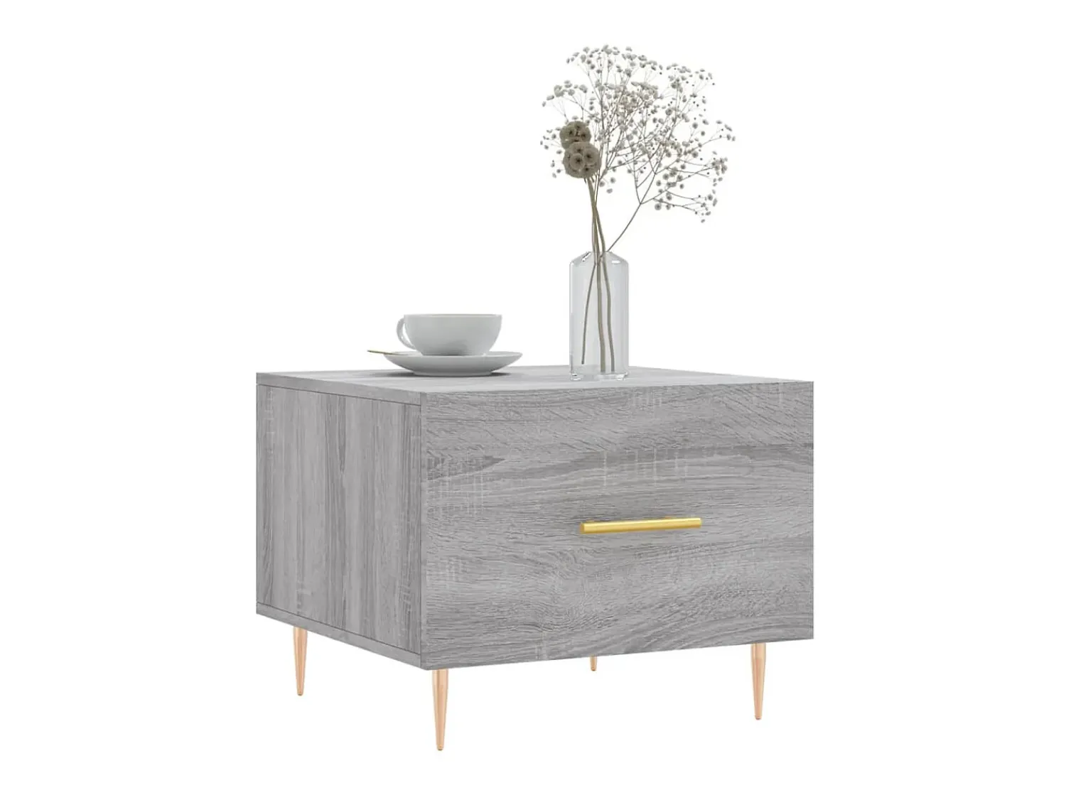 New Mesa de centro 50x50x40 cm derivados madeira sonoma cinza PT732843 Cinzento