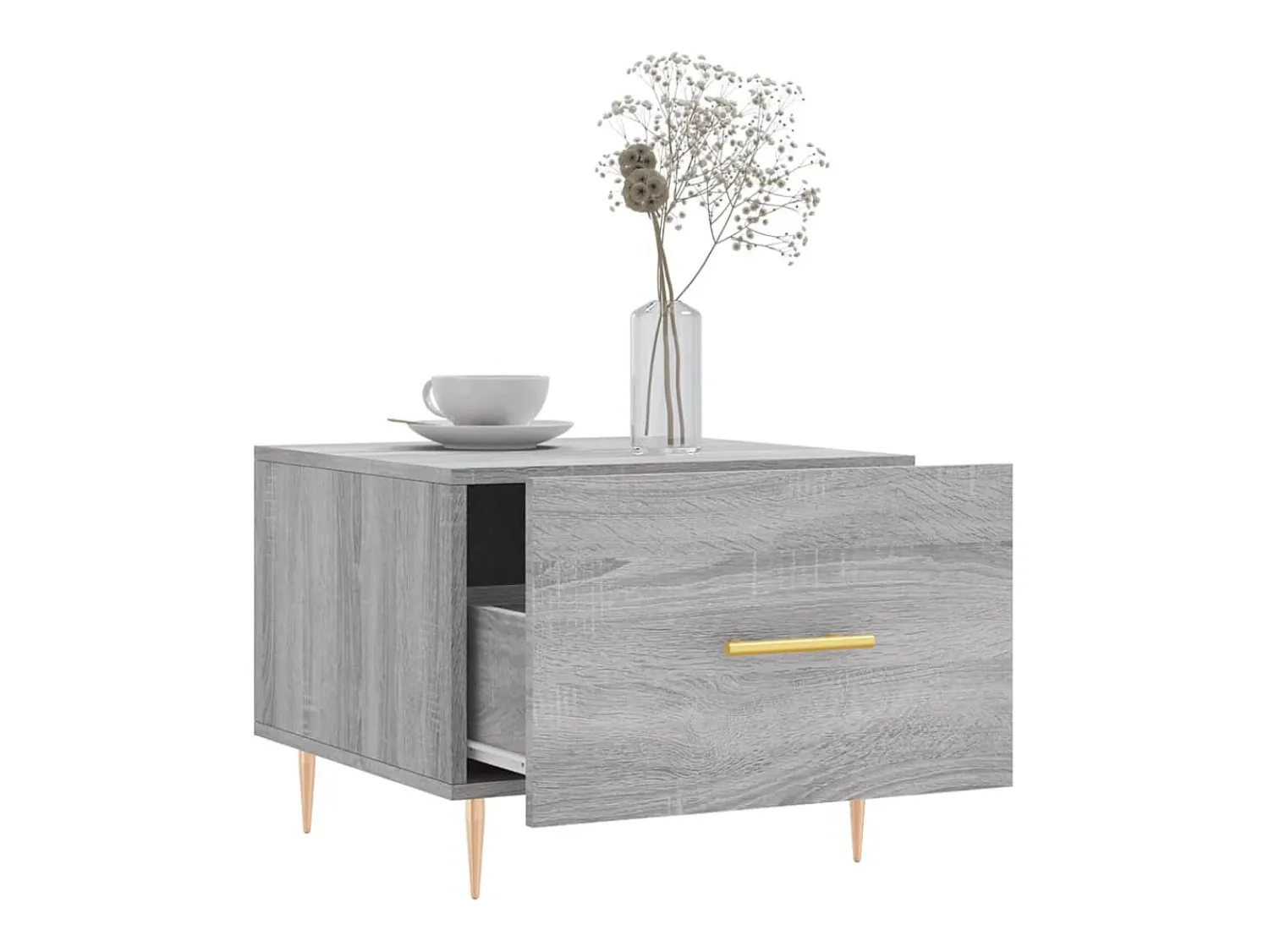 New Mesa de centro 50x50x40 cm derivados madeira sonoma cinza PT732843 Cinzento