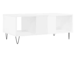 Mesa De Centro|vidaxl Mesa de centro 90x50x36,5 cm derivados madeira brilhante Branco