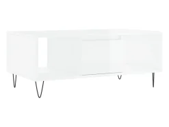 Mesa De Centro|vidaxl Mesa de centro 90x50x36,5 cm derivados madeira brilhante Branco