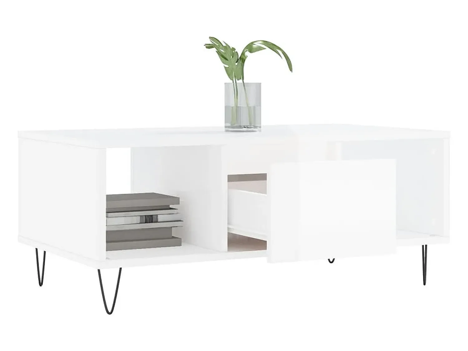 Mesa De Centro|vidaxl Mesa de centro 90x50x36,5 cm derivados madeira brilhante Branco