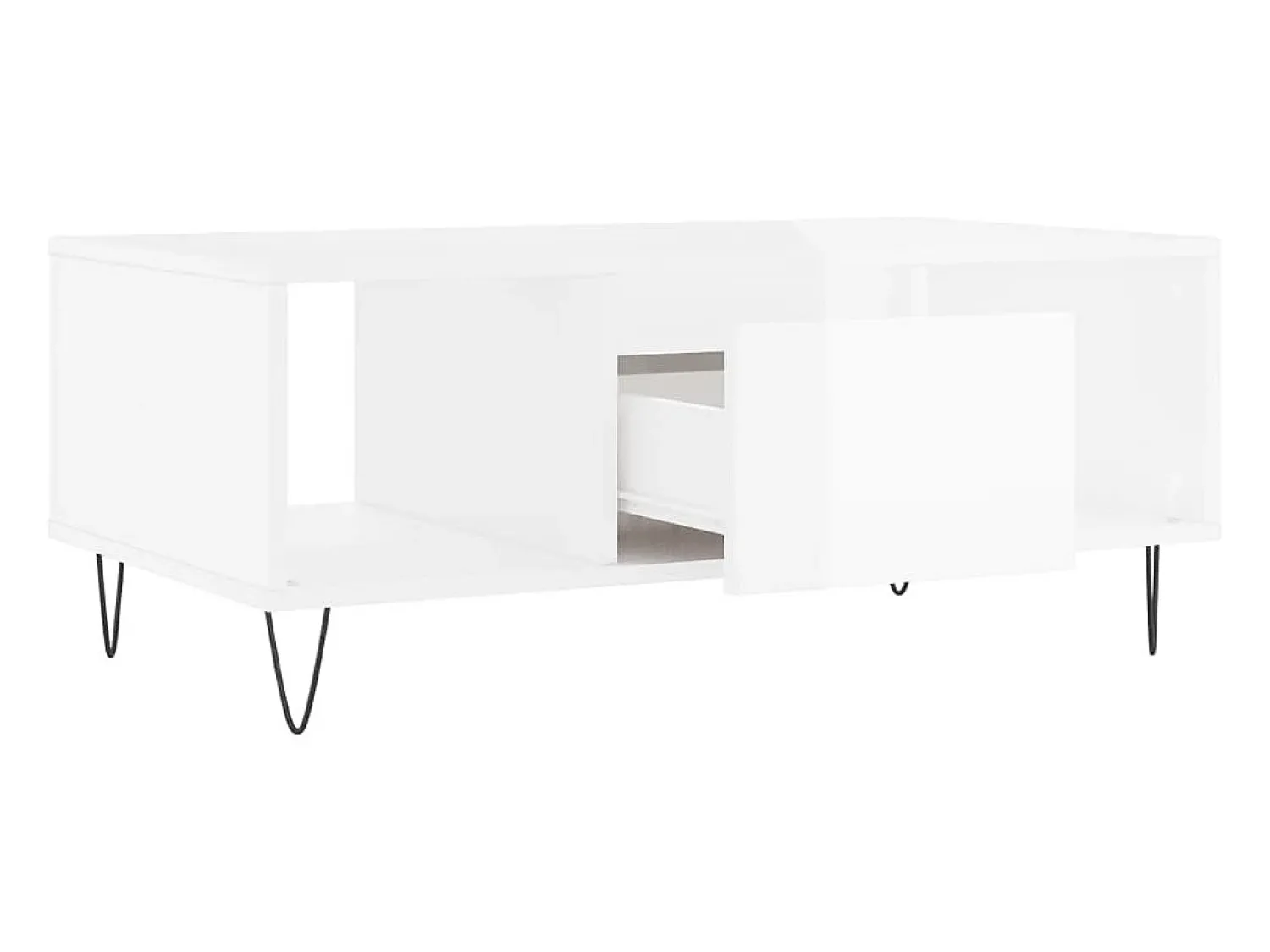 Mesa De Centro|vidaxl Mesa de centro 90x50x36,5 cm derivados madeira brilhante Branco