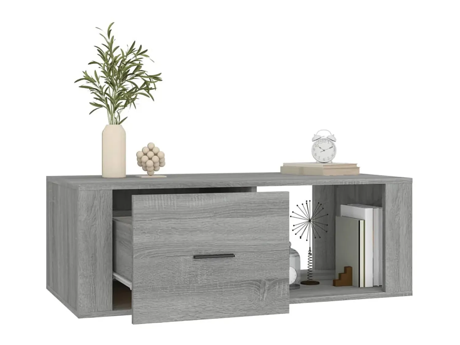 Mesa De Centro* Mesa de centro 100x50,5x35 cm derivados de madeira cinza sonoma PT136025 Cinzento