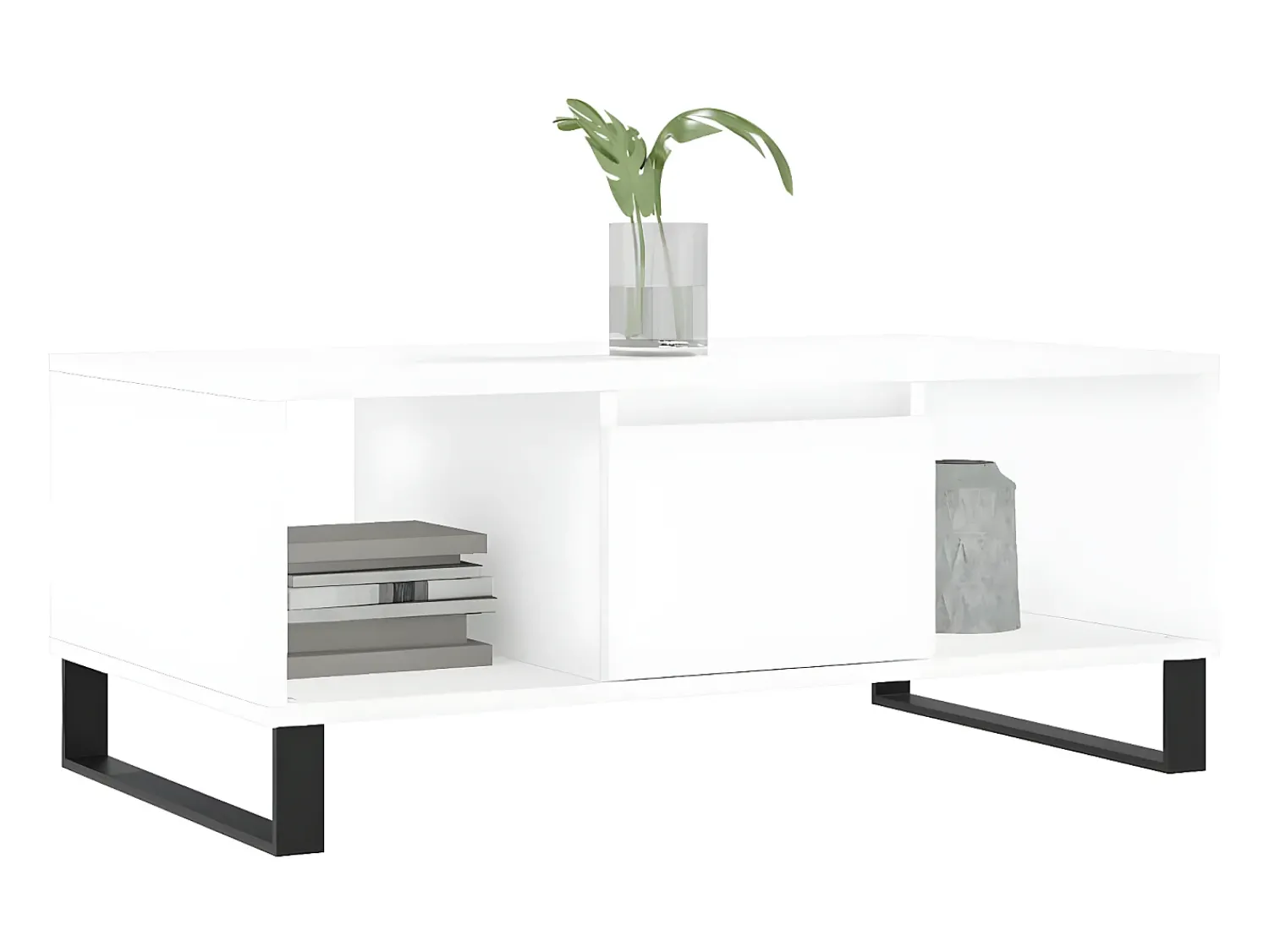 Mesa De Centro| Mesa de centro 90x50x36,5 cm derivados de madeira PT125805 Branco