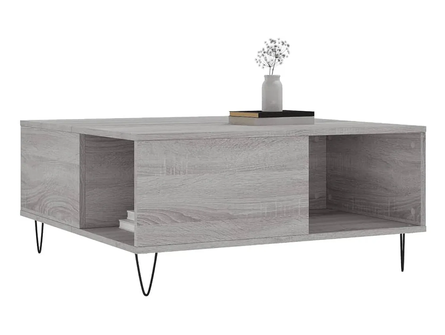 Outlet Mesa de centro 80x80x36,5 cm derivados madeira sonoma PT307461 Cinzento