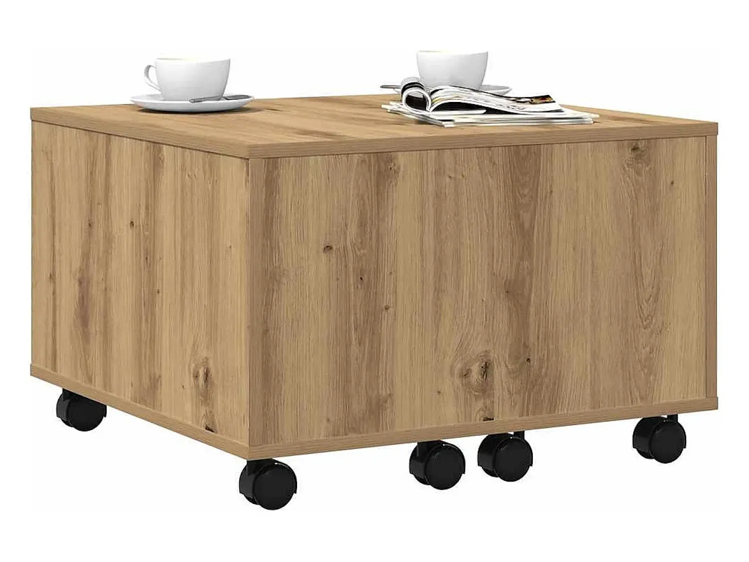 Mesa De Centro|vidaxl Mesa de centro 60x60x38 cm deriv. madeira carvalho artisiano Natural claro