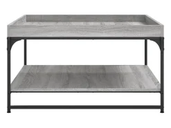 Mesa De Centro|vidaxl Mesa de centro 80x80x45 cm derivados madeira/ferro cinza sonoma Cinzento