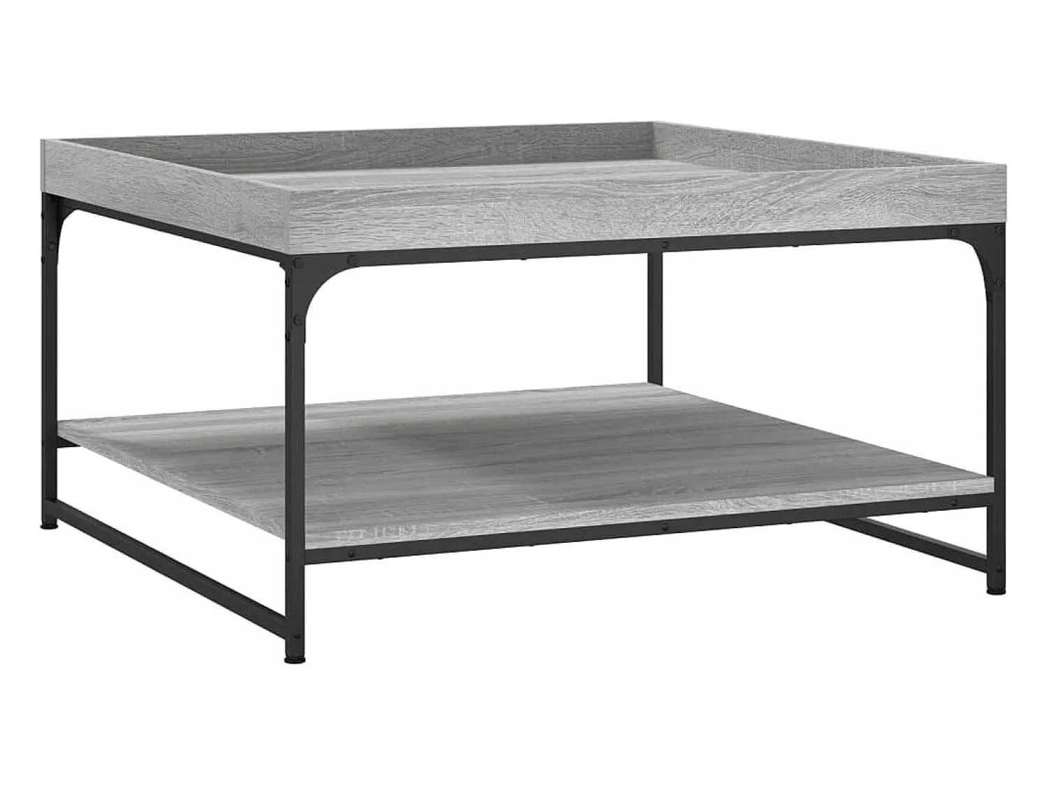 Mesa De Centro|vidaxl Mesa de centro 80x80x45 cm derivados madeira/ferro cinza sonoma Cinzento