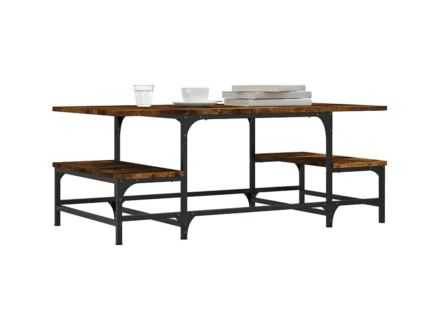 Sale Mesa de centro 100x50,5x40 cm derivados madeira carvalho fumado PT529932 Castanho