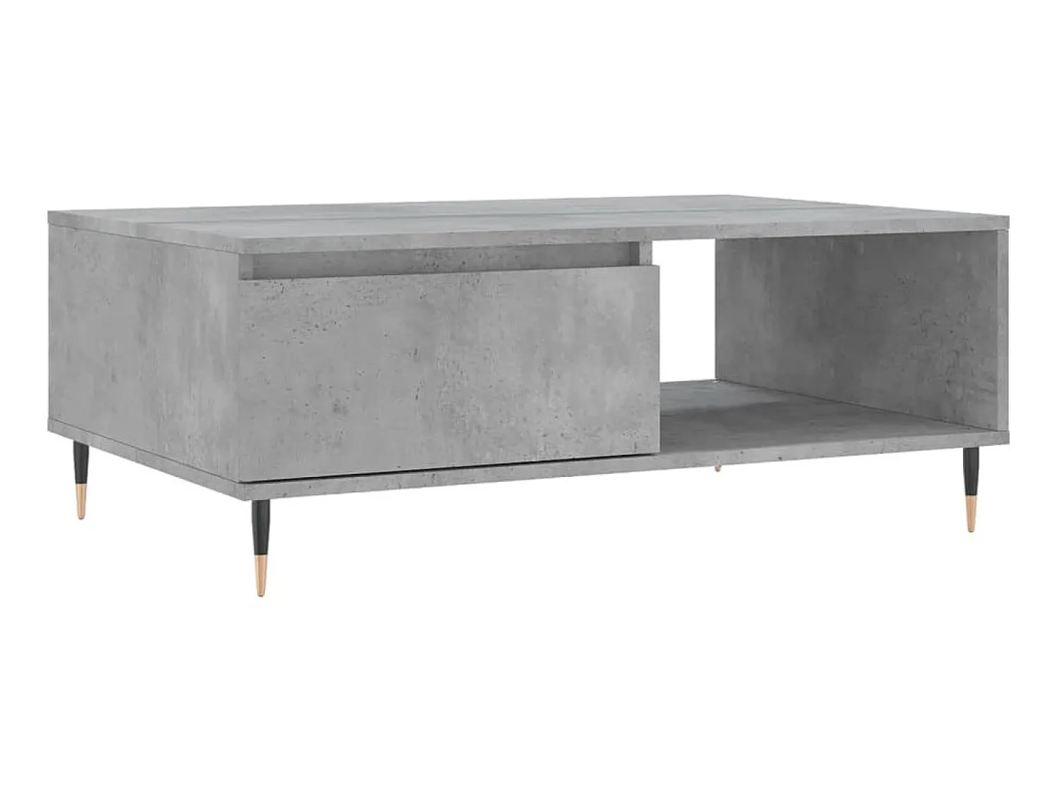 Mesa De Centro| Mesa de centro 90x60x35 cm derivados madeira cimento PT881034 Cinzento
