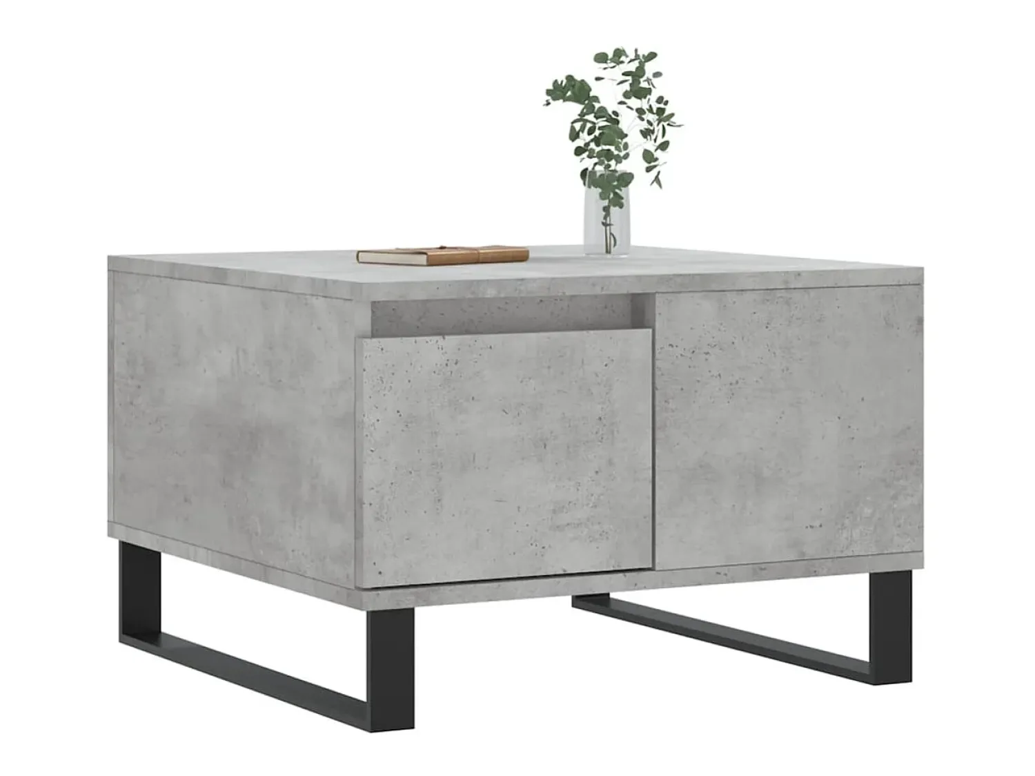 Mesa De Centro| Mesa de centro 55x55x36,5 cm derivados madeira cimento PT106769 Cinzento