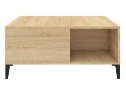 Mesa De Centro| Mesa de centro 80x80x36,5 cm derivados madeira carvalho sonoma PT288606 Castanho