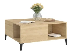 Mesa De Centro| Mesa de centro 80x80x36,5 cm derivados madeira carvalho sonoma PT288606 Castanho