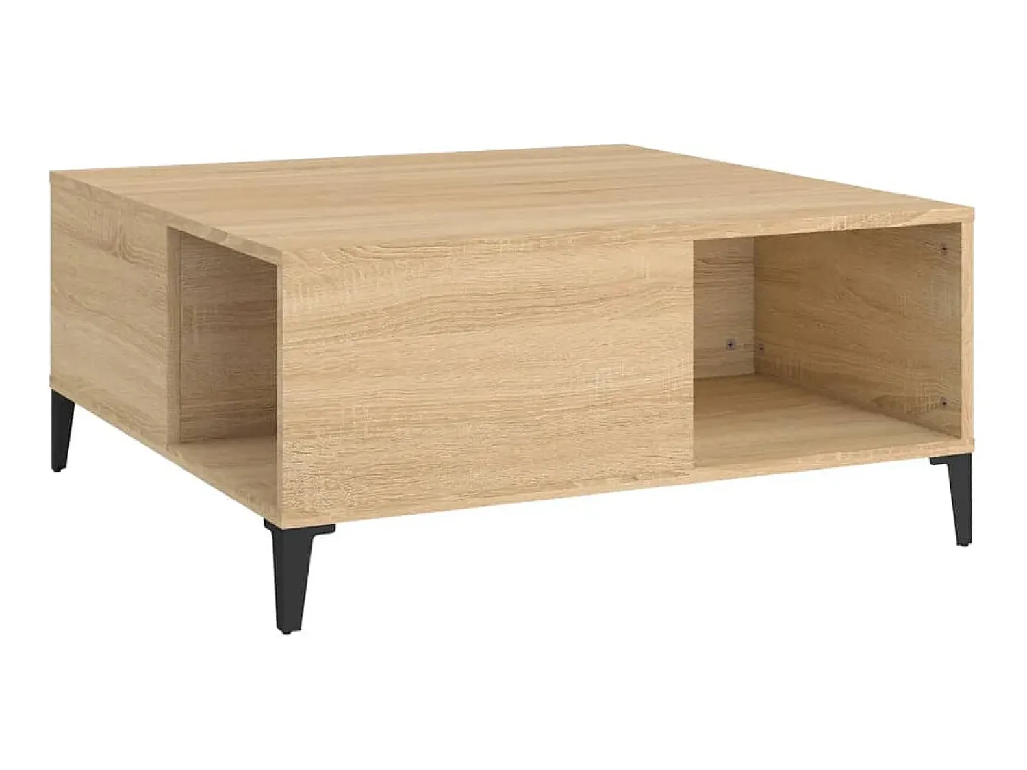 Mesa De Centro| Mesa de centro 80x80x36,5 cm derivados madeira carvalho sonoma PT288606 Castanho