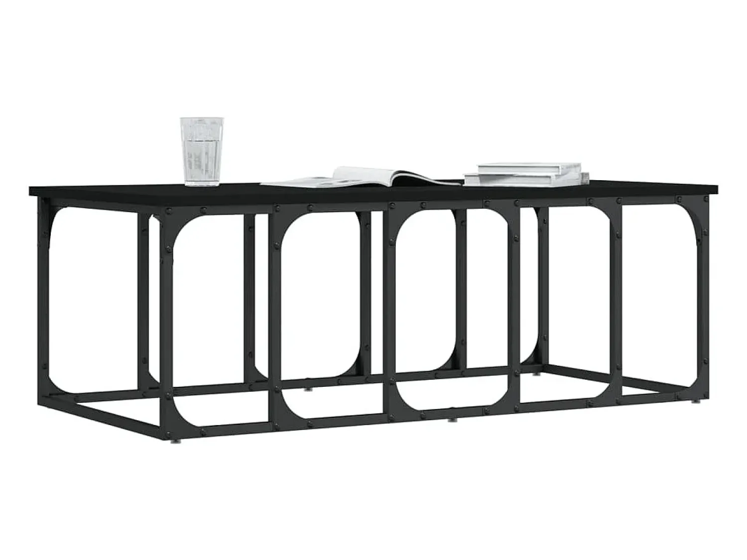 Discount Mesa de centro 100x50x35,5 cm derivados de madeira PT339037 Preto