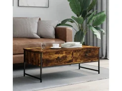 Mesa De Centro| Mesa de centro 101x49x39,5 cm derivados madeira carvalho fumado PT164724 Castanho