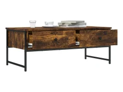 Mesa De Centro| Mesa de centro 101x49x39,5 cm derivados madeira carvalho fumado PT164724 Castanho