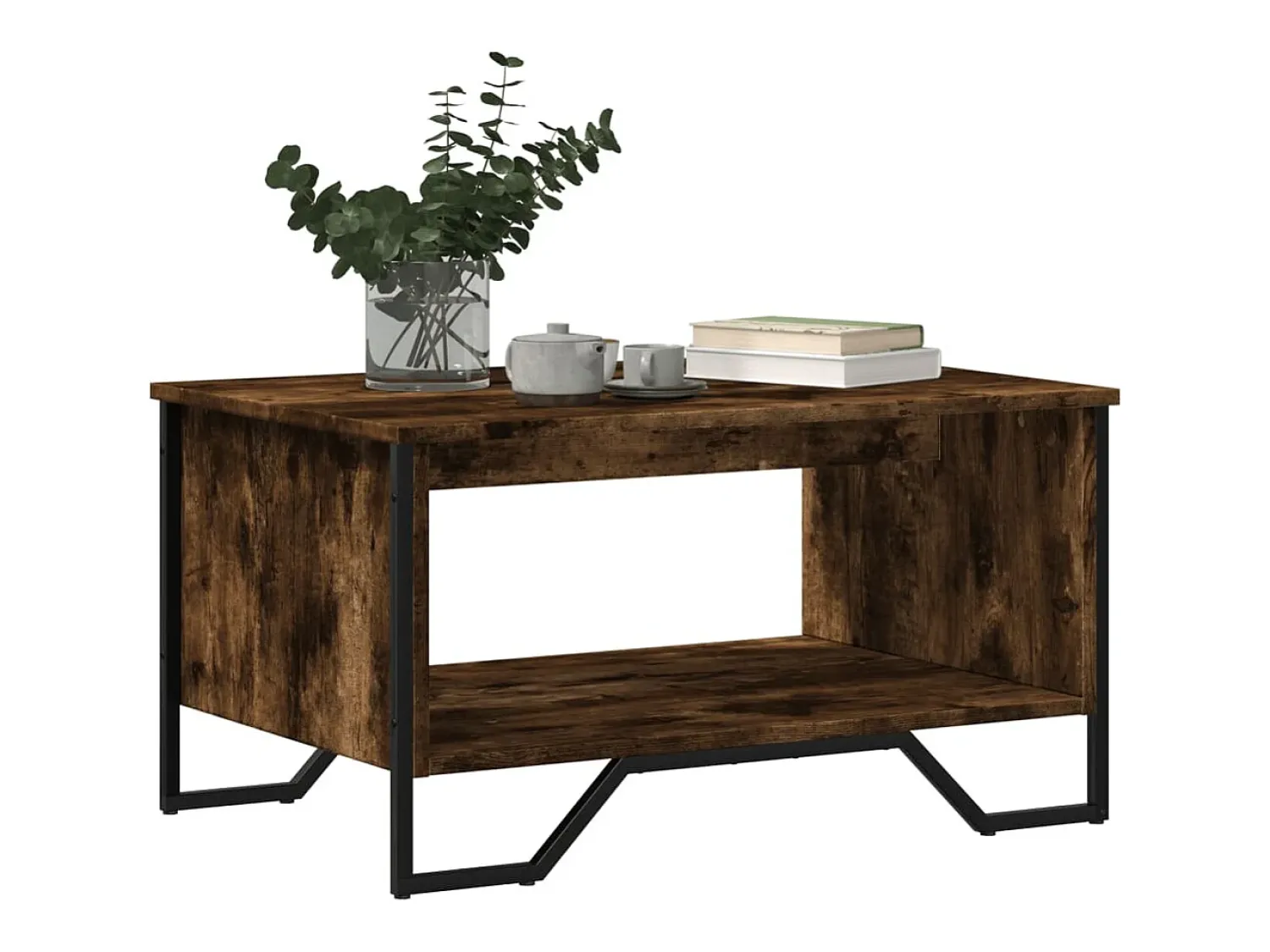 Mesa De Centro*vidaxl Mesa de centro 75x51x40 cm derivados de madeira carvalho fumado Natural claro