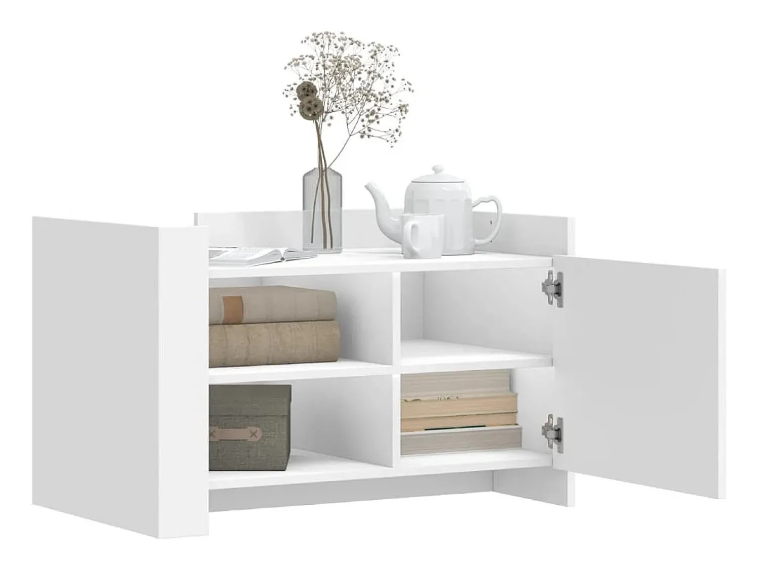 Mesa De Centro| Mesa de centro 80x50x50 cm derivados de madeira PT678652 Branco